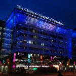 Photo of Children's Hospital of Philadelphia with large lit Channel Letters on top