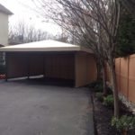 Garage structure outside home