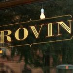 window lettering in gold with graphics "Provini"